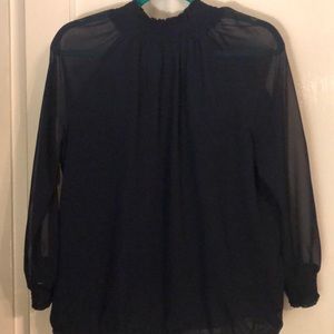 Ann Taylor Navy Blouse Sz MP